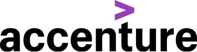 Accenture logo with black text and purple accent